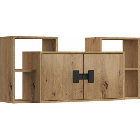 Armario de pared Florevi 107, Roble Artisan, 53x120cm, Número de puertas: 232cm, Estanterías, Aglomerado laminado (1/5)