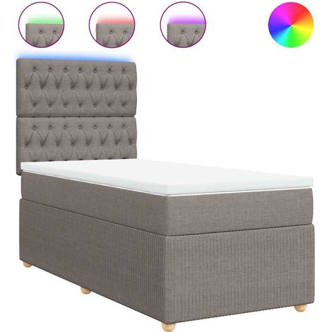 Maison Exclusive - Giroletto a Molle con Materasso Tortora 90x200 cm inTessuto (1/5)