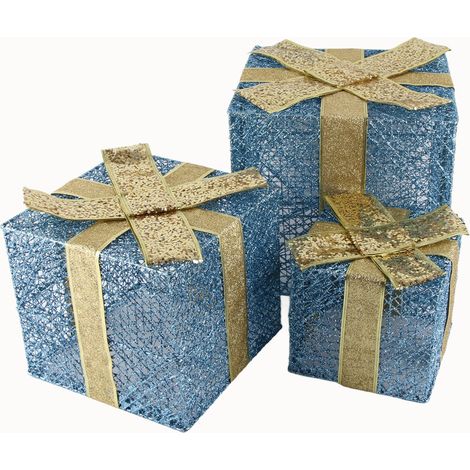 Wegen der Bruchgefahr empfehlen wir die dreiteilige blaue Weihnachtsbox aus Schmiedeeisen von FBA (Durchmesser 1,5, 20, 25). (1/5)