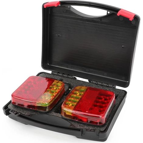 Ensemble de feux arrière magnétiques sans fil à LED pour camion et remorque : feux de position, clignotants, feux de détresse et feux stop – 1 jeu de feux arrière (1/5)