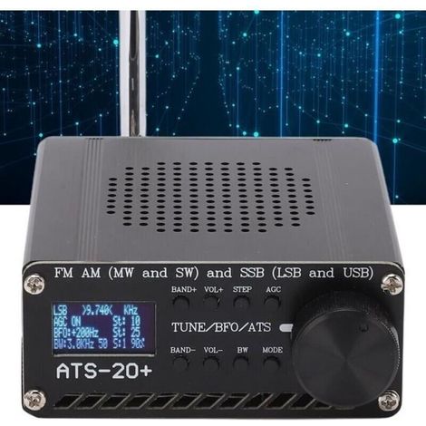 Ricevitore radio ATS20+ - FM AM MW SW SSB - Batteria al litio da 1500 mAh - Compatto e portatile