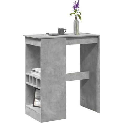 Bartisch mit Regal Betongrau 90x47,5x103,5 cm Holzwerkstoff