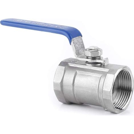 Robinet à boisseau sphérique en acier inoxydable SS 304 BSP - Avec filetage intérieur - Vanne sphérique avec poignée à levier - Commande manuelle marche/arrêt - Port réduit，DN15 (1/2") (1/5)