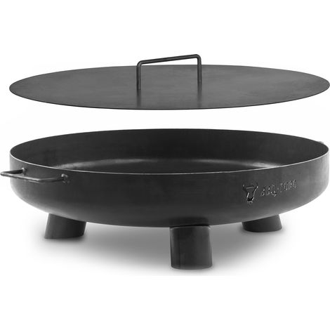 BBQ-Toro Feuerschale Ø 60 cm mit Deckel, Schwarz, Outdoor Dreibein Feuerstelle für Garten (1/5)