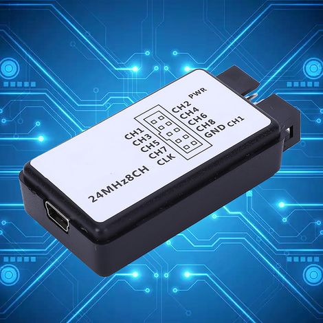 LA1002 8-Kanal USB-tragbarer Logikanalysator (24 MHz, 5 MHz) mit Kabeln (1/5)