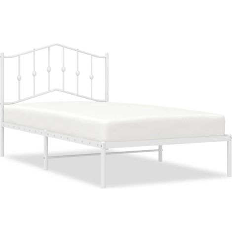 Maison Exclusive - Cadre de lit métal sans matelas et tête de lit blanc 100x190 cm (1/5)