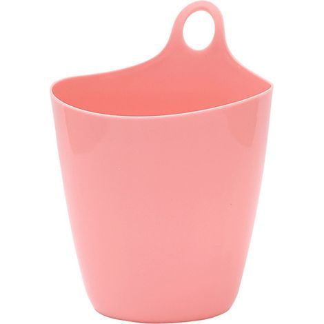 Poubelle suspendue Mini seau de rangement en plastique multifonctionnel permettant de gagner de l'espace pour les dortoirs de bureau rose (1/5)