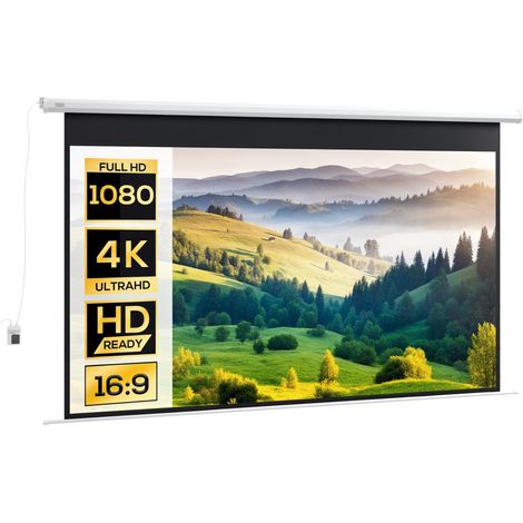 Écran de projection motorisé 120 pouces 16:9 4K HD télécommande 293,5x8x176 cm