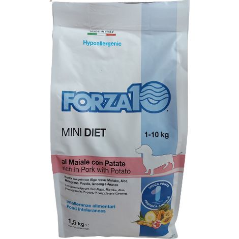 Forza10 Dog Diet Mini Adult Maiale con Patate - Sacco 1,5 Kg - Cibo Secco Cani (1/2)