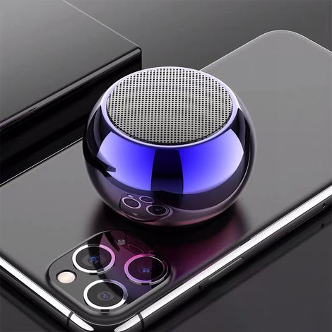 Enceinte Bluetooth Portable avec Subwoofer Métallique - Idéale pour Voyage, Extérieur et Maison (1/5)