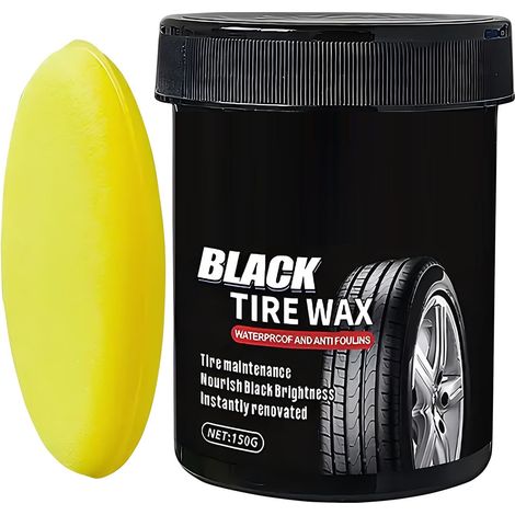 Baume d'entretien des pneus Traitement des jantes et brillance des pneus Pâte d'entretien des pneus étanche Nettoyant pour pneus noir avec pour voiture, SUV, camion (1/5)