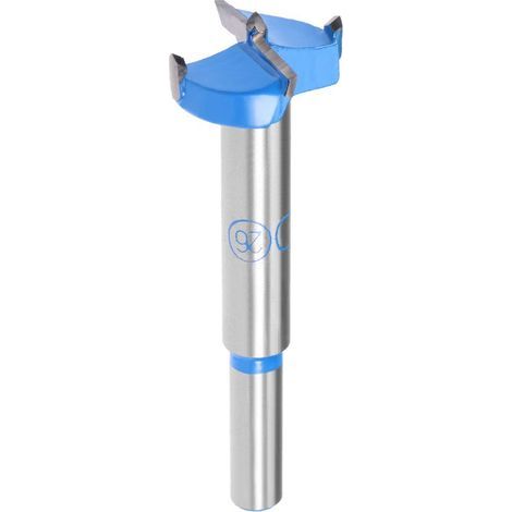 Punte da trapano Forstner da 26 mm, in carburo di tungsteno, per legno, seghe a tazza, foratura di cerniere per la lavorazione del legno (blu, grigio) (1/5)