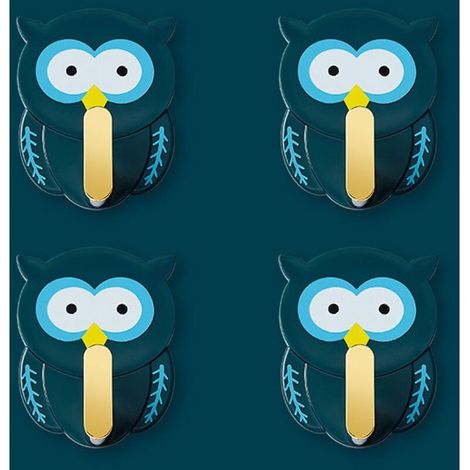 (Vert)4 Pièces Crochets Hibou, Crochets Adhesifs pour Enfants, Porte Manteau Mural Sans Percage, Crochets Muraux pour Garde-Robe pour Enfants pour Salle de Bains, Cuisine, Porte, Décoration (1/5)