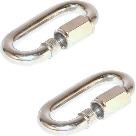 2x maillon rapide 3mm à visser mousqueton attache chaine maintien corde accroche (1/2)