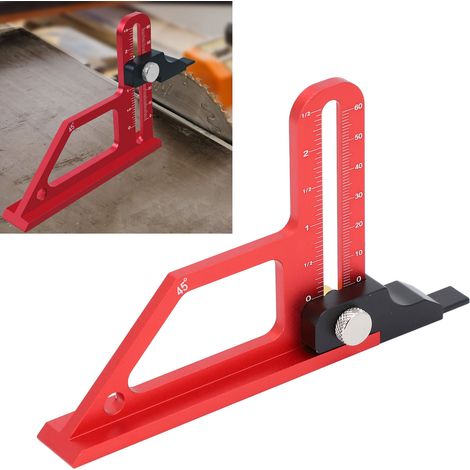 Jauge de profondeur de scie de table réglable de 0 à 60 mm (métrique/impériale) en alliage d'aluminium pour le travail du bois et le bricolage (1/5)