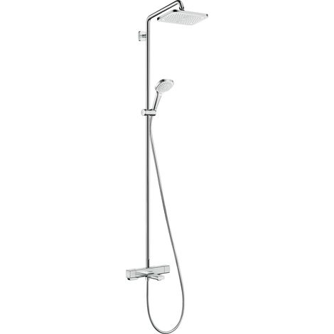 Hansgrohe – Colonne de douche hydromassante 280 1 jet – Mitigeur thermostatique CoolContact – Douche de tête XXL – Flexible 1,60m