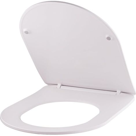 Abattant WC blanc universel clipsable/nettoyage facile - lunette de toilettes Thermodur extra plat frein de chute forme D NOYON & THIEBAULT (1/5)
