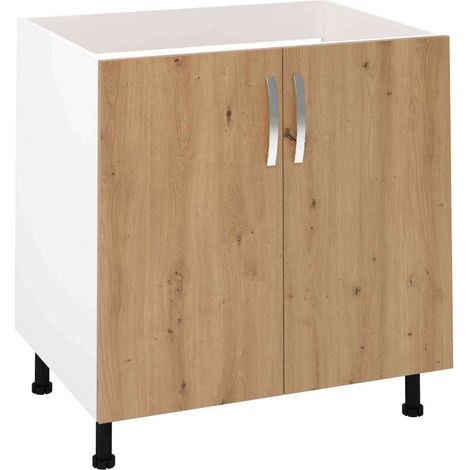 Mueble cocina fregadero 2 puertas en roble albar. 83 cm(alto)80 cm(ancho)58 cm(largo)