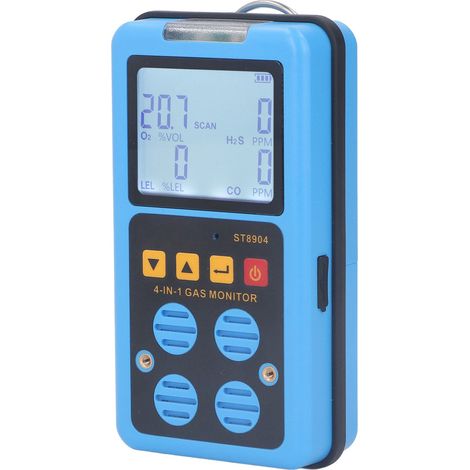 Gaswarngerät 4 in 1 CO H₂S O₂ UEG Präzise Messung Akustischer Alarm (akustisch, optisch, vibrierend) Hintergrundbeleuchtetes Display (1/5)