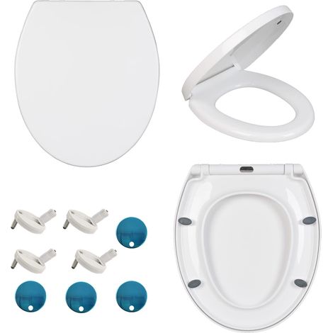 Siège de toilette détachable, siège de toilette avec fonction de ralentissement, siège de toilette avec fonction de dégagement rapide, siège de toilette antibactérien en forme de O, facile à nettoyer (1/5)