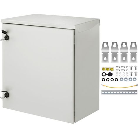 VEVOR Caja electrica 60 x 60 x 30 cm caja para exteriores IP65 resistente al agua y al polvo caja de conexiones con bisagras de acero al carbono laminado en frío para uso en interiores y exteriores