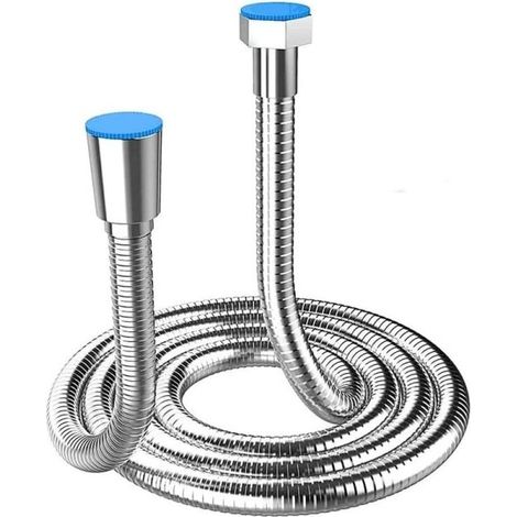 Extra langer 5 m Edelstahl-Duschschlauch mit massivem Messinganschluss, universell, platzsicher, Chrom-Finish (500 cm) (1/5)