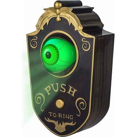 Halloween Decoration for Indoor and Outdoor, Talking Doorbell for Halloween Decor with Light Up Eyeball