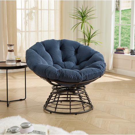 Sillón papasan giratorio 360° acero 92x67 cm OKMYHOME (1/5)