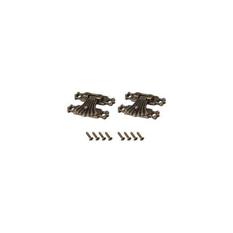 Bascule Loquet Verrouillage (37mm x 27mm) 2pcs, Zinc Alliage Moraillon Loquets - pour Armoires Boîtes Valises, Bronze Ton (1/5)