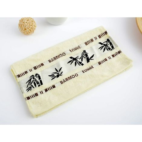Serviette bambou luxueuse, douce et épaisse, pour mains et bain, salle de bain, séchage rapide, 34x74 cm (1/2)