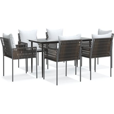 Maison Exclusive - Juego comedor jardín 7 piezas y cojines ratán (1/5)