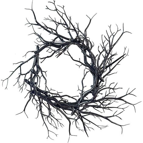 Guirlande De Branchages - Décoration Festive Halloween - Squelette - Noir Luminescent - Pour Porte Extérieure Mur Fenêtre - 1 Pièce (1/5)