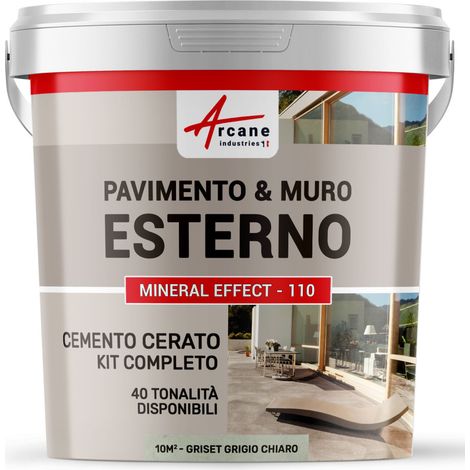 Microcemento per esterni: pavimenti, muri, terrazze, balconi, scale - 10 m² (in 2 strati) Grigio Chiaro Spinello - ARCANE INDUSTRIES