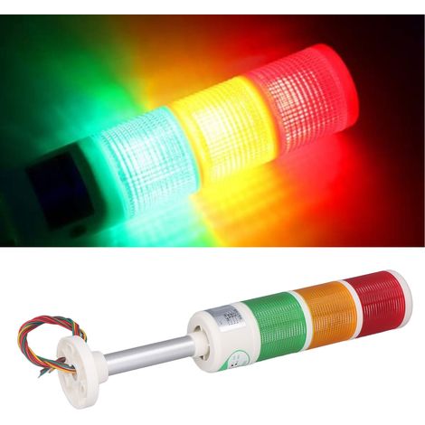 Voyant indicateur LED, alarme sonore et visuelle, voyant de défaut clignotant pour le fonctionnement de la machine-outil, voyant d'avertissement multicouche, voyant tricolore, 12 V (1/5)