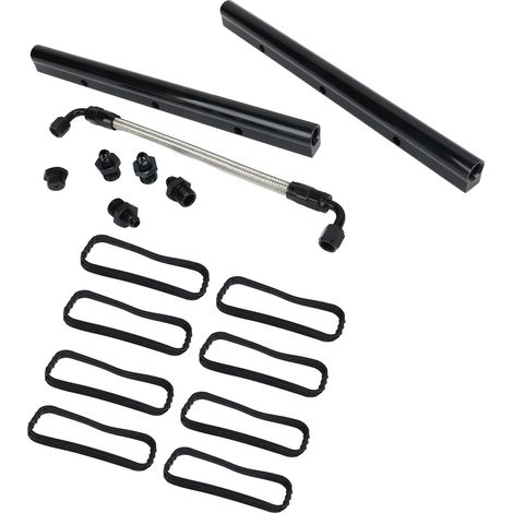 Kraftstoffverteilerleiste aus Stahl für LS1 LS2 LS3 LS6 LSX Ansaugkrümmer, Ansaugkrümmer-Kit mit Befestigungsmaterial, Hochleistungs-Kraftstoffverteilerleiste (1/5)