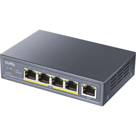 Cudy GS1005P switch di rete Gigabit Ethernet (10/100/1000) Supporto Power over Ethernet (PoE) Grigio (1/5)