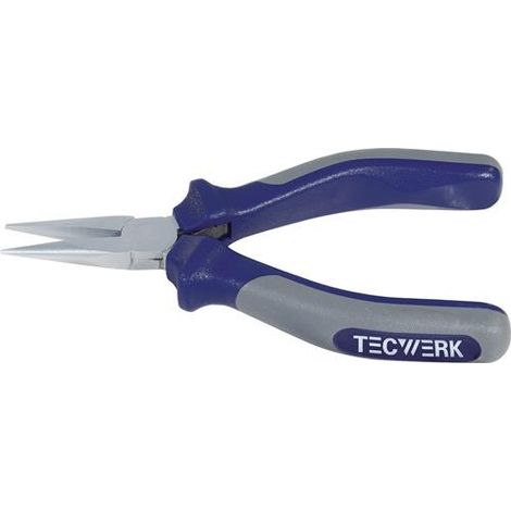 TECWERK Elektronik-Spitzzange Gesamt-L.130mm ger.geschwärzt PVC tauchisol.TECWERK