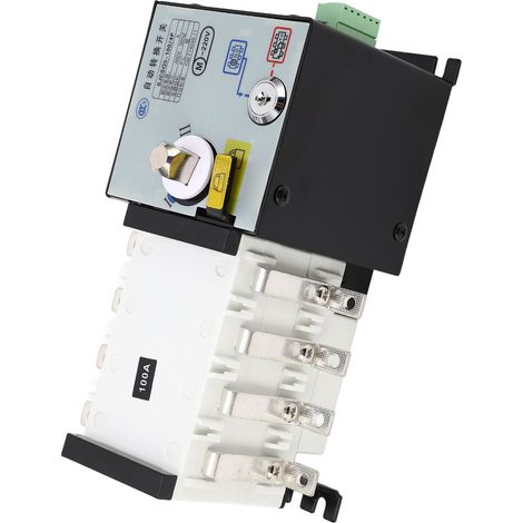 Commutateur de transfert automatique à deux niveaux de puissance, 4 pôles, 100 A, sectionneur de générateur intelligent, 400 V CA (1/5)