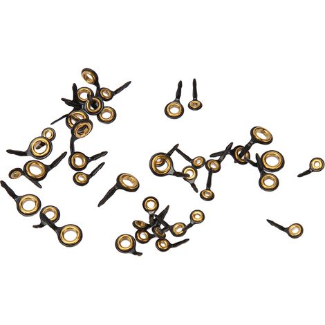 Kit de réparation de scion de canne à pêche en acier inoxydable (40 pièces), anneaux de guidage en céramique, kit de remplacement pour eau douce et eau salée, noir et or (1/5)