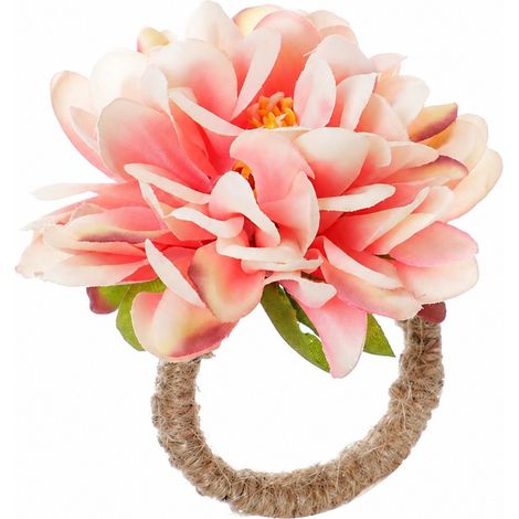 Ensemble de 6 anneaux décoratifs roses, 8 x 7,5 cm, anneaux ronds pour la décoration intérieure (1/5)