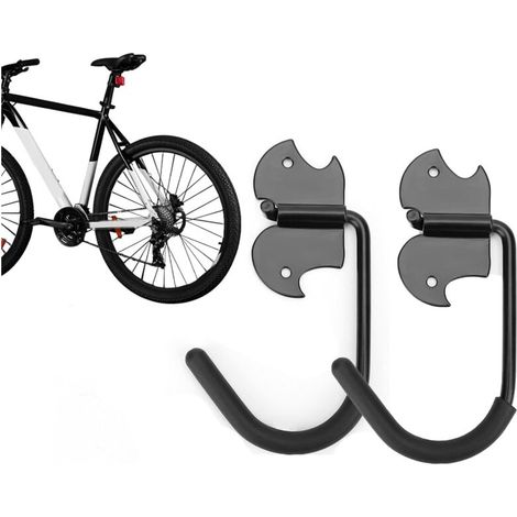 Crochets de garage robustes, cintres de vélo pour garage Crochets robustes pour cintre de vélo mural - Crochets de rangement de garage, support de vélo mural, crochets muraux pour vélos de rou (1/4)
