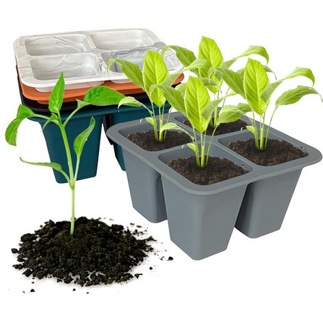 5 Pcs Silicone Seedling Pot Tray Plant Seed Tray Germination Cup for Plant Propagation Indoor (1/5)