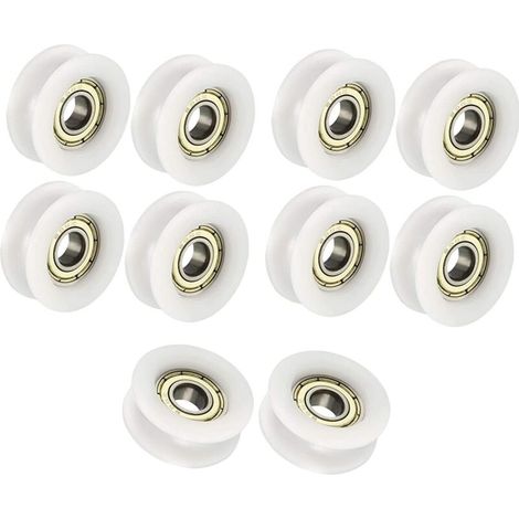 6x24x9mm Blanc U Shape Groove Guide Poulie Roulement À Billes Pour Meubles Poulie Pack De 10 (1/5)
