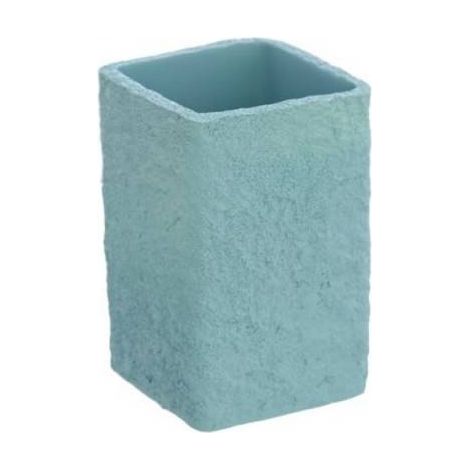 Zahnbürstenhalter mit einem von der Sabbia-Serie inspirierten Design in frischer Aquamarinfarbe. (1/3)