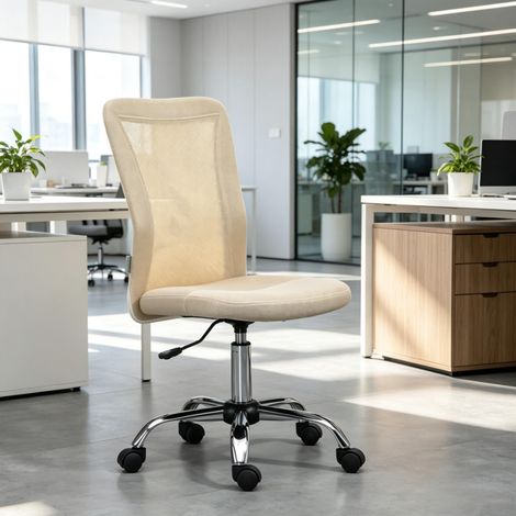 Fauteuil de bureau ergonomique, hauteur réglable, base pieds chromée, pivotant à 360°, chaise de bureau confortable pour le télétravail, bureau et espace de travail domestique (1/5)