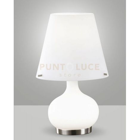 Lampada Da Tavolo Bianco Collezione ADE 2 Luci Stile Moderno Fabas Design 33.5Cm