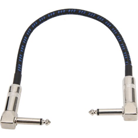 Câble d'instrument de 30 cm (11,8 pouces) en cuivre tressé avec blindage et réduction du bruit pour les performances en direct - Noir/Bleu (1/5)