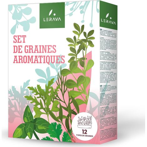 Kit Herbes Aromatiques - 12 Variétés: Cresson, Roquette, Aneth, Marjolaine, Basilic, Persil, Ciboulette, Thym, Mélisse, Origan, Coriandre, Sarriette - Graine a Semer - plante aromatique (1/5)