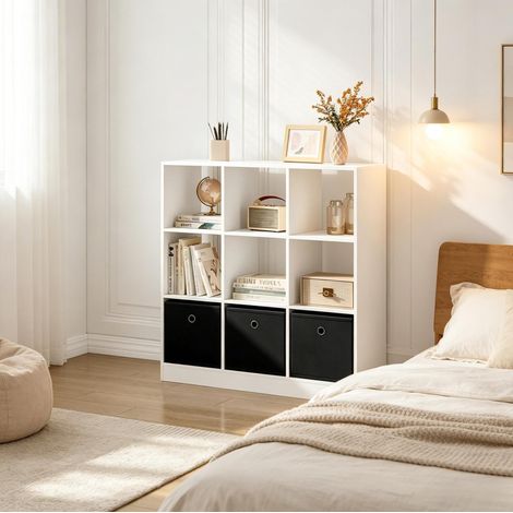 Mueble de almacenaje cubos con 3 cajones de tela OKMYHOME (1/5)