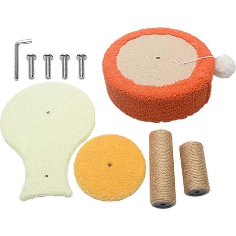 Tour de jeu en sisal d'intérieur avec grandes plateformes et double couche pour chats, griffoir (1/5)